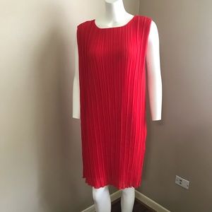 Red pleated dress perfect for summer